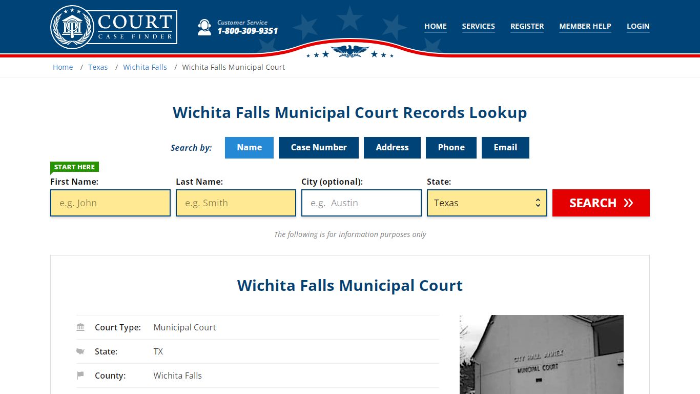 Wichita Falls Municipal Court Records Lookup - CourtCaseFinder.com